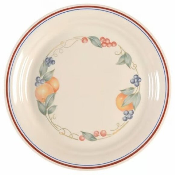 Corelle Corning Abundance 4 Luncheon Salad Plates 8 1/2" Discontinued Fruit #1 - Picture 1 of 11